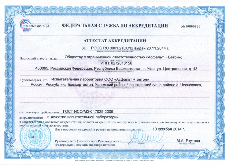 Аттестат аккредитации №РОСС RU.0001.21CC12